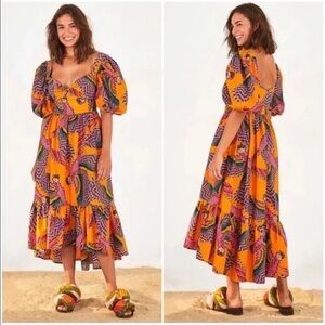 Farm Rio Midi Macaw Print Dress size XL